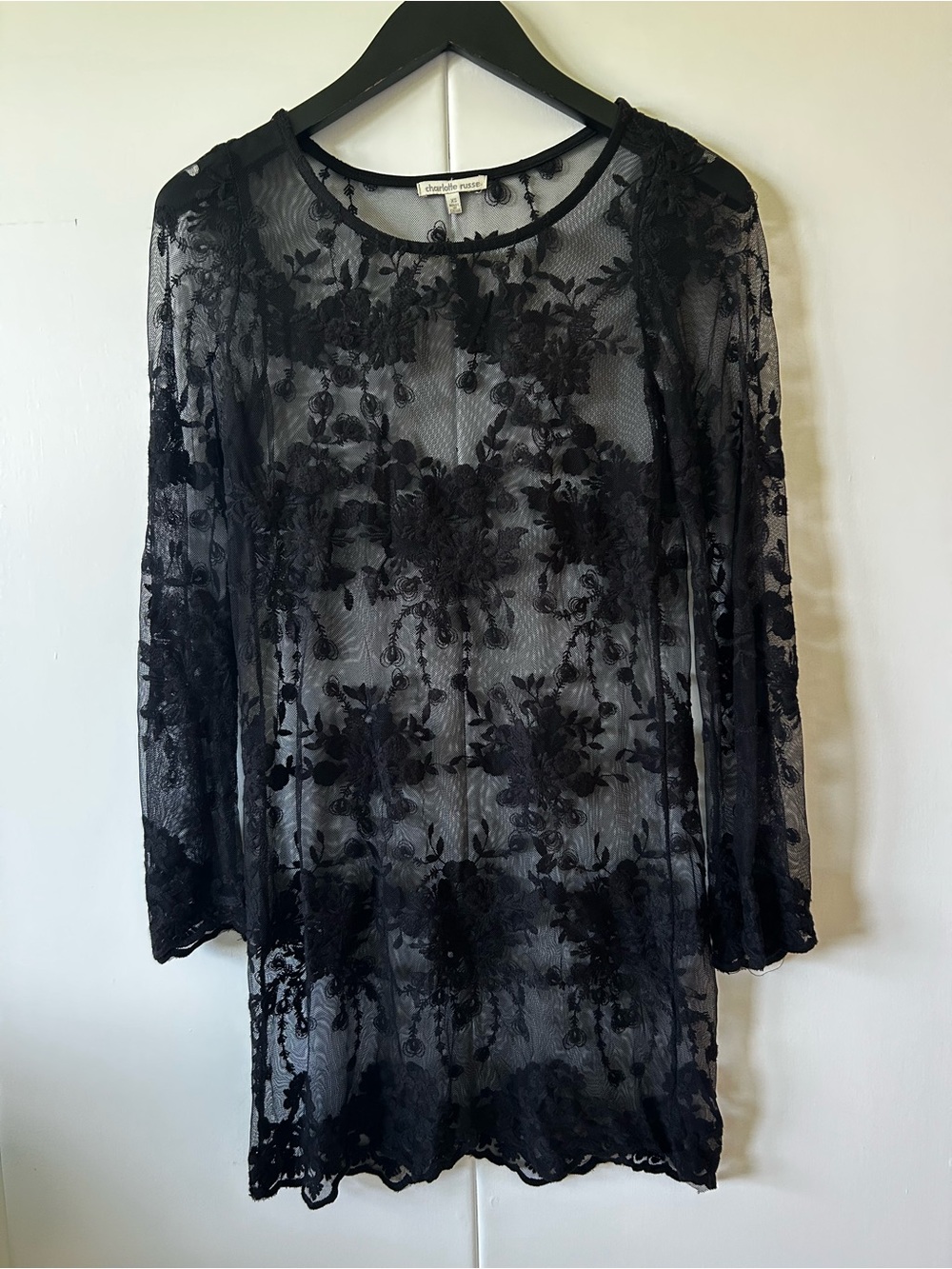 Black Sheer Lace Mini